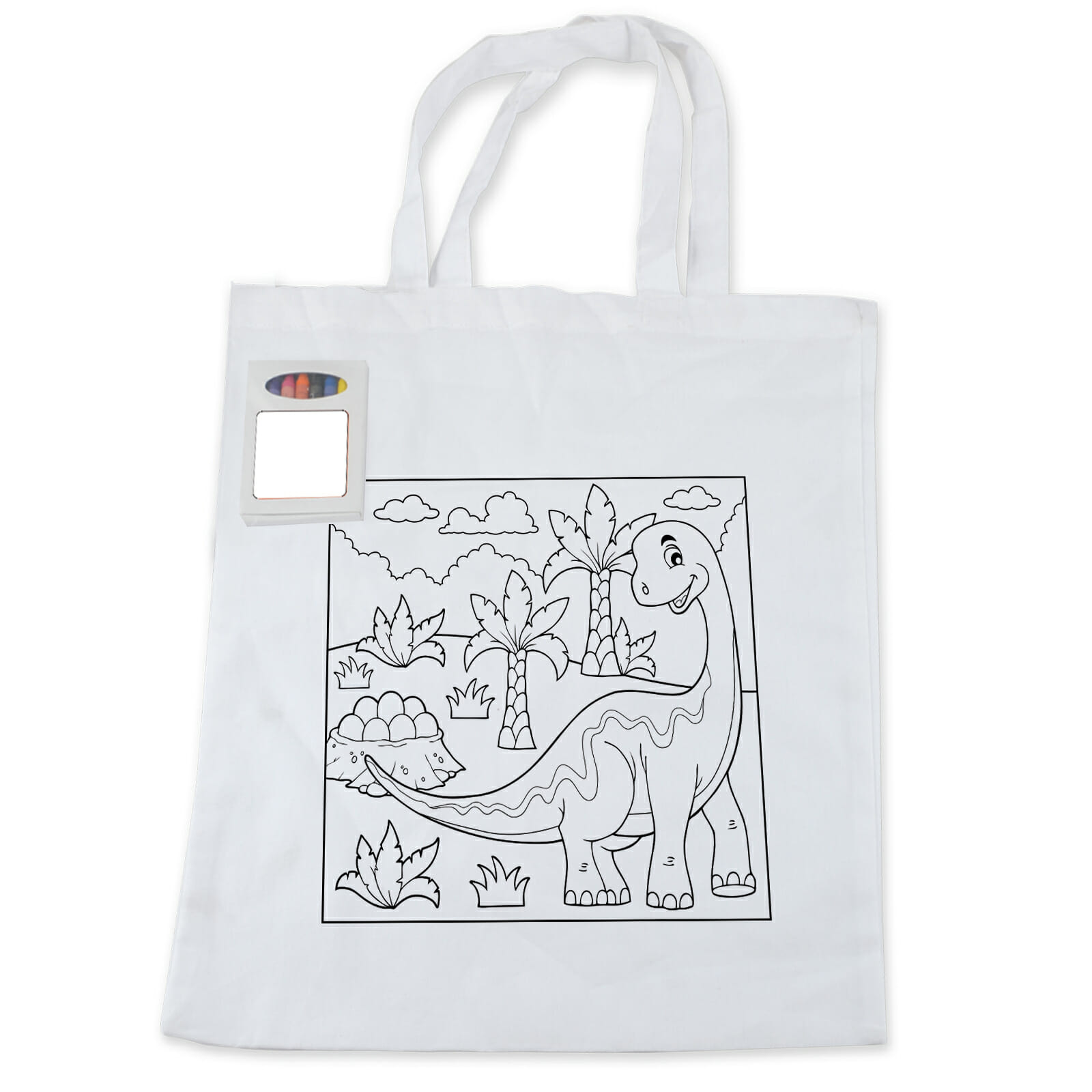 Colouring Short Handle Cotton Bag & Crayons - Image 4
