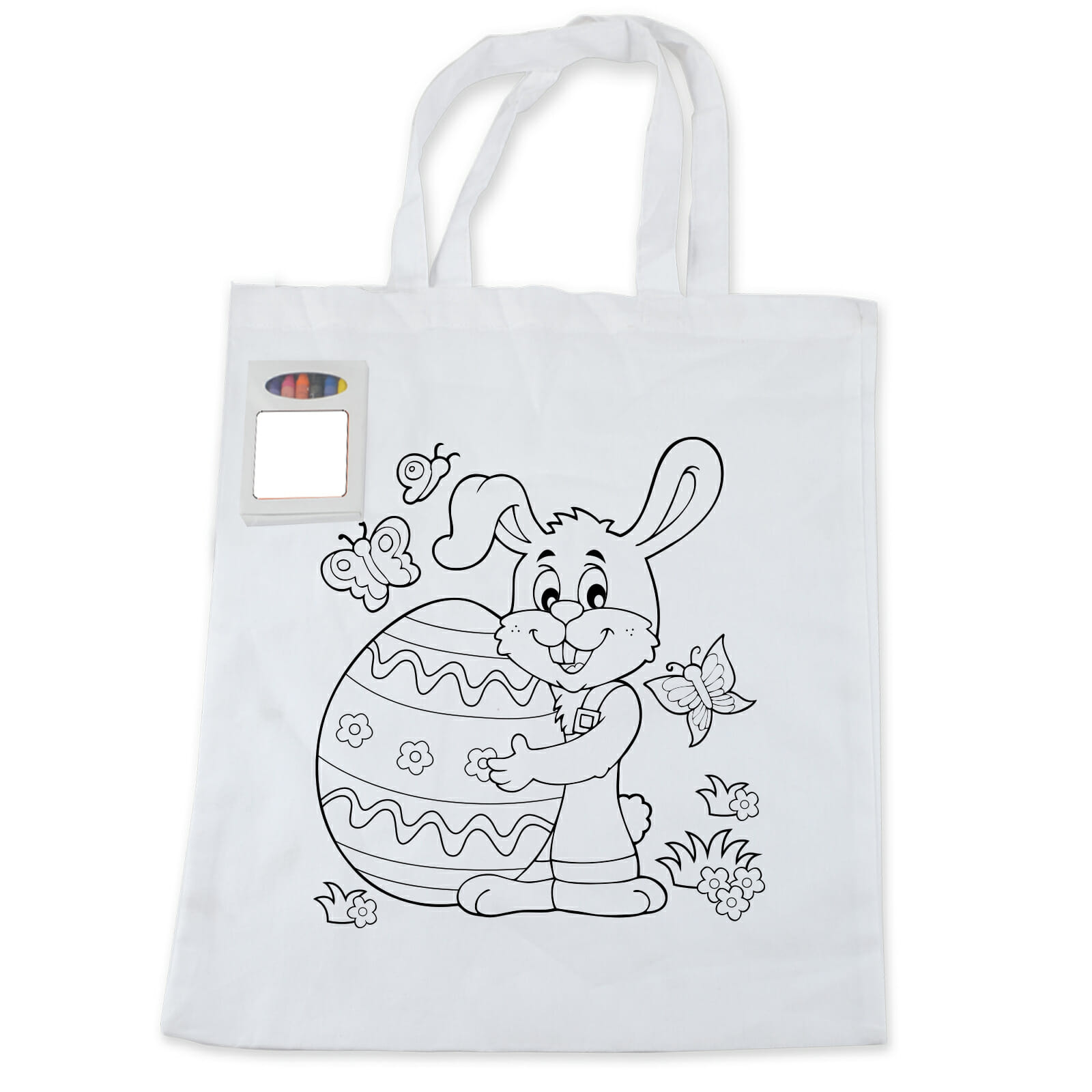 Colouring Short Handle Cotton Bag & Crayons - Image 5