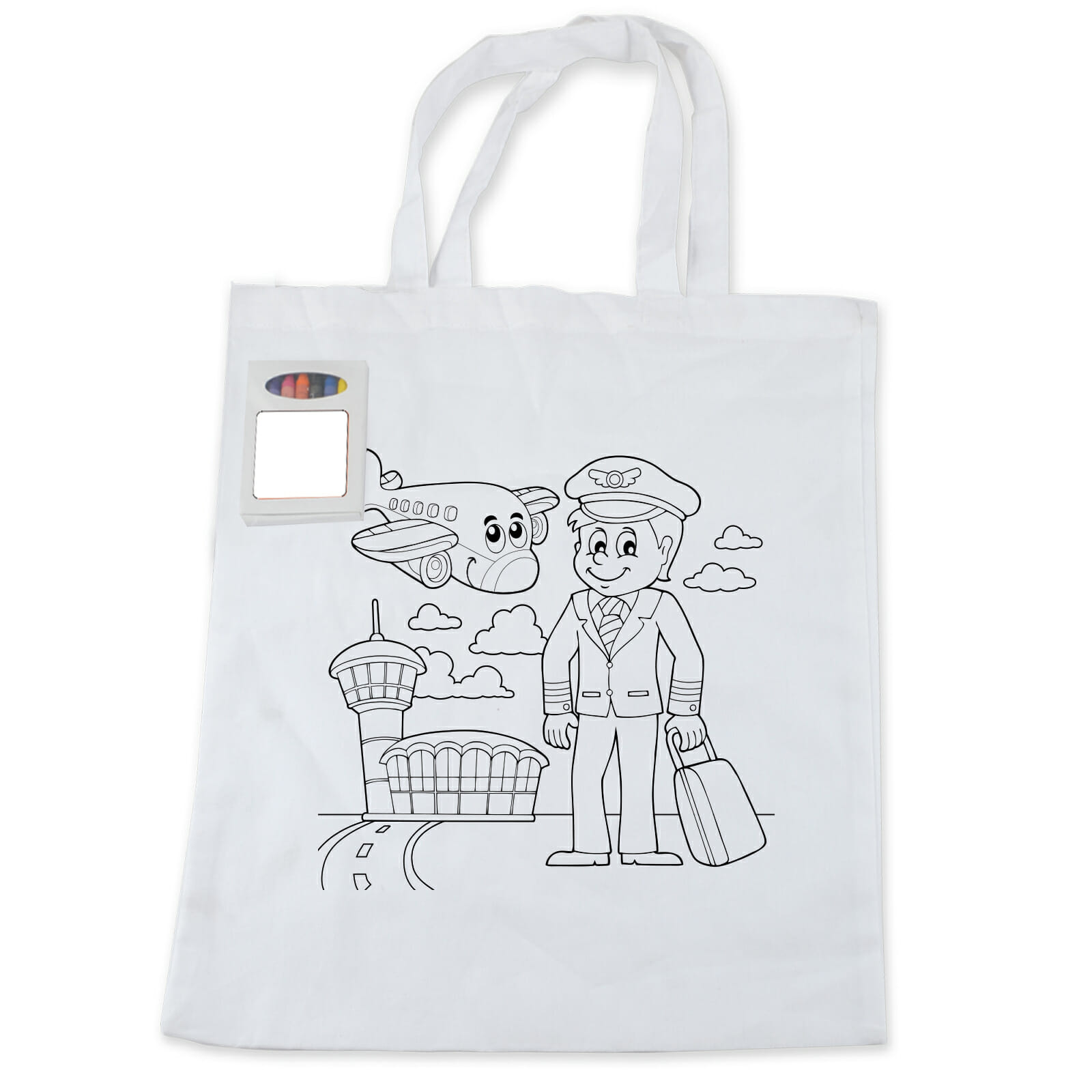 Colouring Short Handle Cotton Bag & Crayons - Image 6