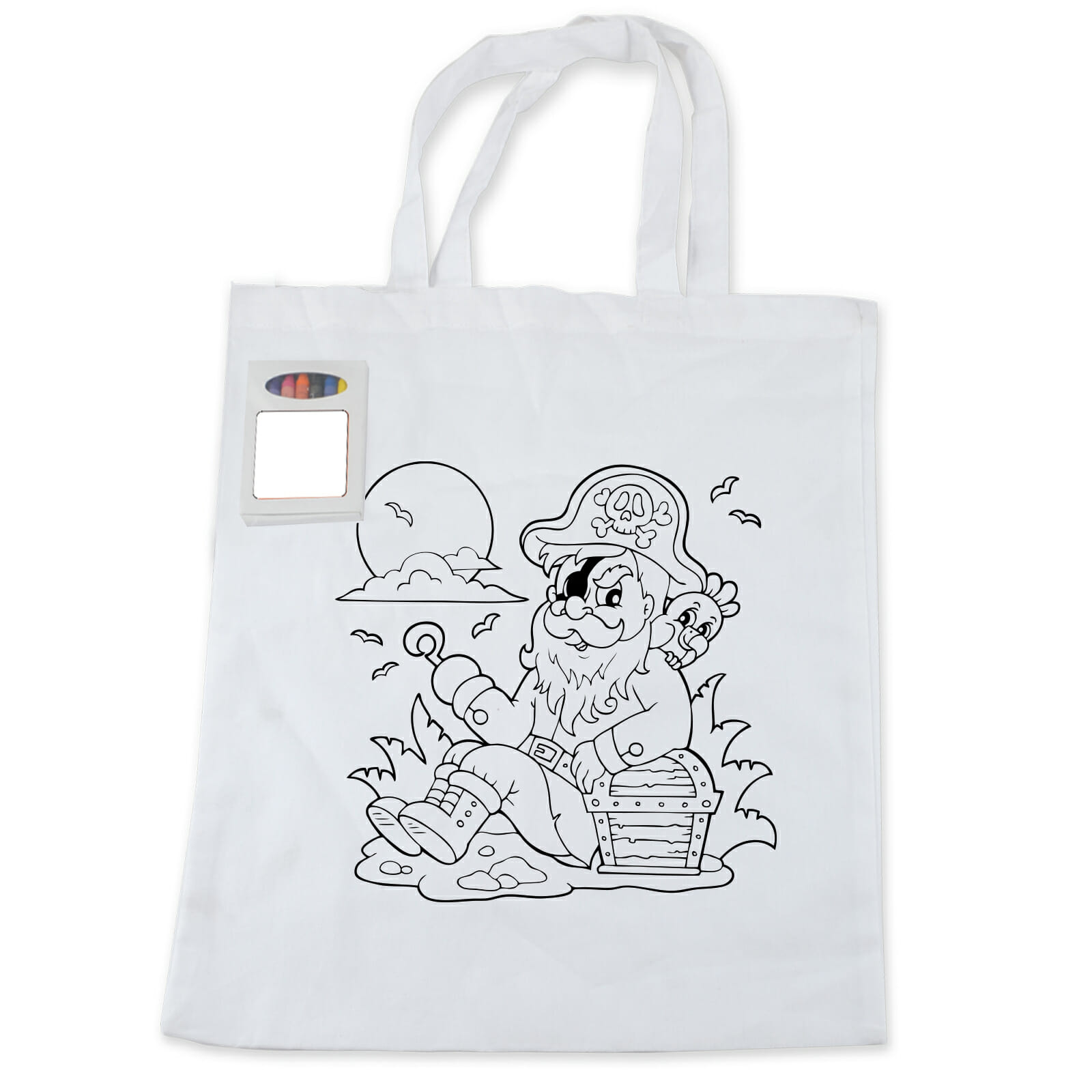 Colouring Short Handle Cotton Bag & Crayons - Image 3